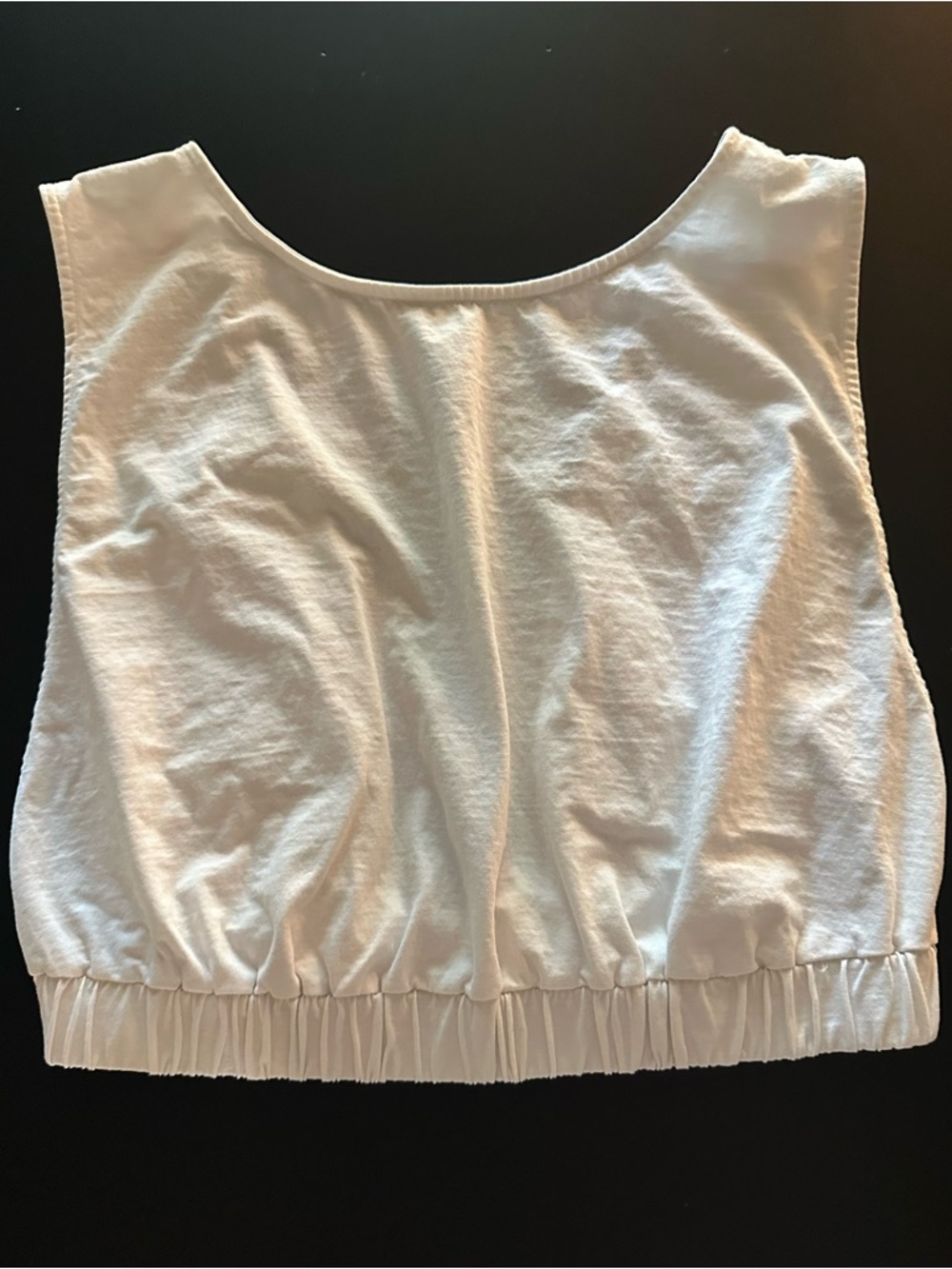 Zara Cropped White Tank Deep Cut Sides Festival Boho Summer Top Size L
